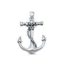 Load image into Gallery viewer, Sterling Silver Oxidized Anchor and Skull Pendant-34.4mm