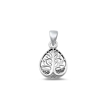 Sterling Silver Oxidized Tree Pendant