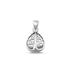 Sterling Silver Oxidized Tree Pendant