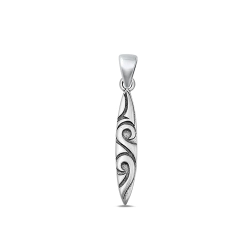 Sterling Silver Oxidized Pendant-21.3mm