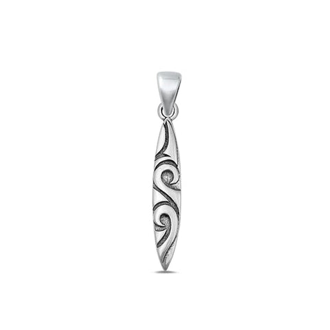 Sterling Silver Oxidized Pendant-21.3mm