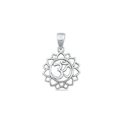 Sterling Silver Oxidized And Polished Om Pendant