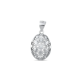 Sterling Silver Oxidized And Polished Geometric Pendant