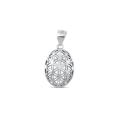 Sterling Silver Oxidized And Polished Geometric Pendant