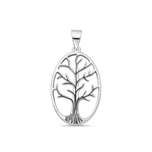 Load image into Gallery viewer, Sterling Silver Oxidized And High Polished Tree Of Life Pendant