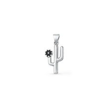 Load image into Gallery viewer, Sterling Silver Oxidized And Polished Cactus Pendant