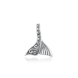 Sterling Silver Oxidized And Polished Tribal Whale Tail Pendant