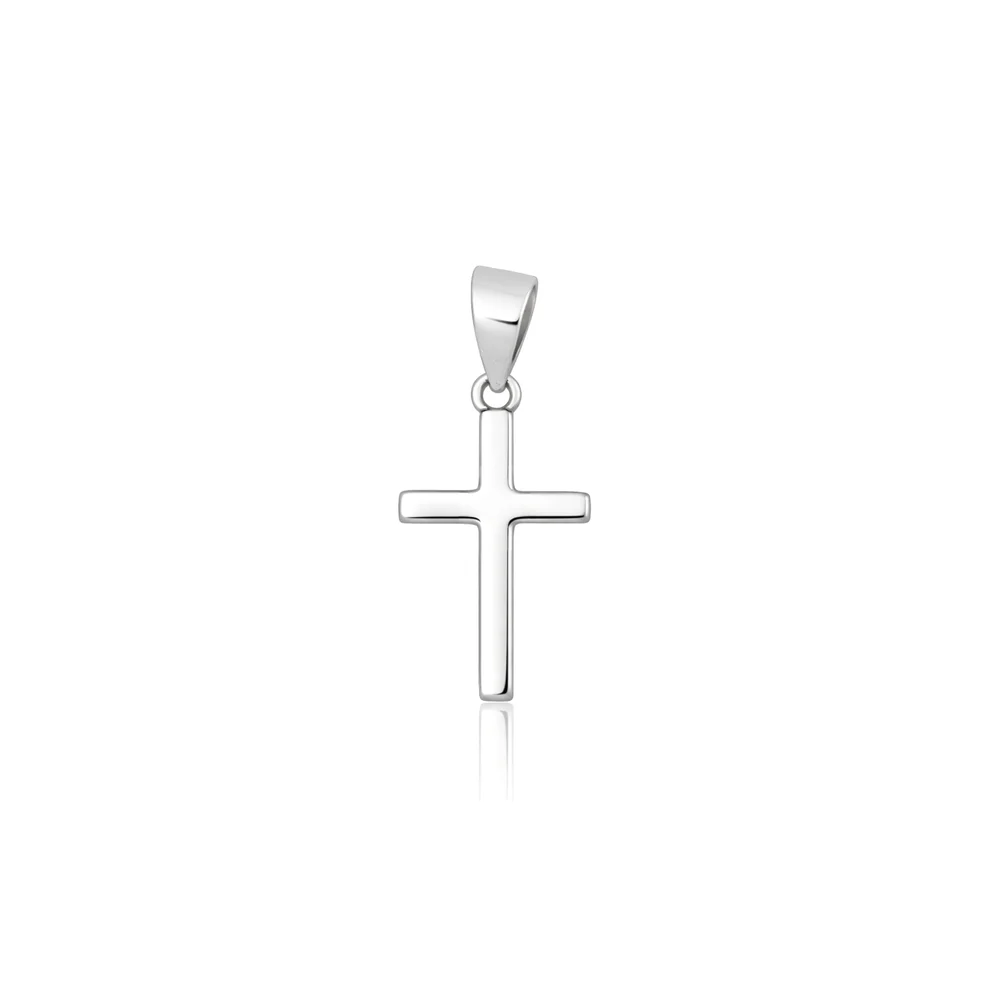 Sterling Silver Oxidized And Polished 18.2mm Cross Pendant