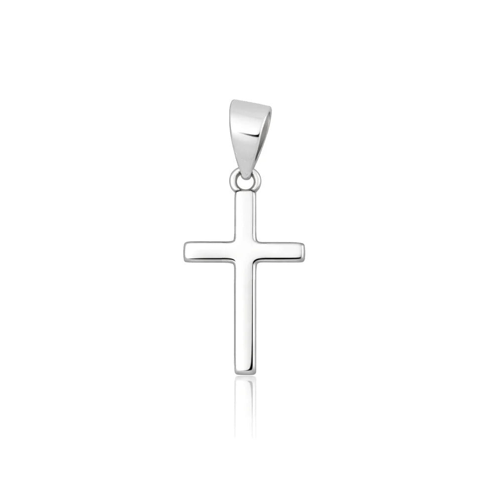 Sterling Silver Oxidized And High Polished 18mm Cross Pendant