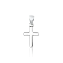 Load image into Gallery viewer, Sterling Silver Oxidized And Polished Small Cross Pendant
