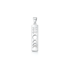 Sterling Silver Oxidized And Polished Moon Phases Pendant