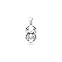 Sterling Silver Oxidized And Polished Spider Pendant