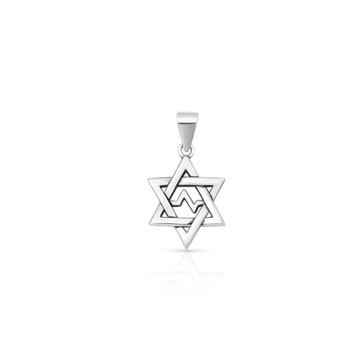 Sterling Silver Oxidized And Polished Star Of David Pendant