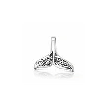 Load image into Gallery viewer, Sterling Silver Oxidized And High Polished Tribal Whale Tail Pendant