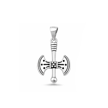 Load image into Gallery viewer, Sterling Silver Oxidized And Polished Axe Pendant