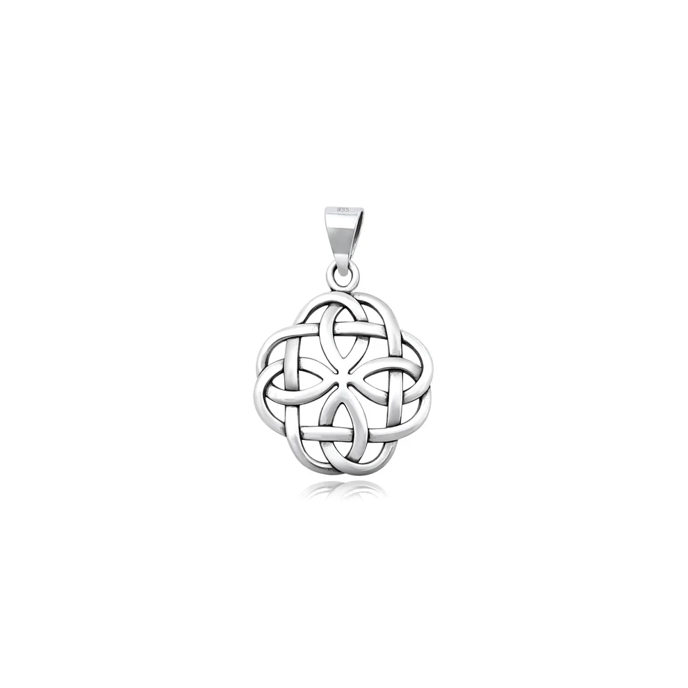 Sterling Silver Oxidized And Polished Celtic Infinity Pendant