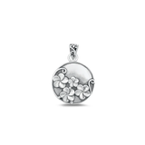 Sterling Silver Oxidized Plumeria Flowers Pendant