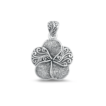 Load image into Gallery viewer, Sterling Silver Oxidized 19.3mm Plumeria Flowers Pendant