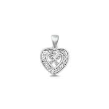 Load image into Gallery viewer, Sterling Silver Oxidized 11.5mm Heart Pendant