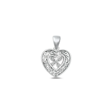 Sterling Silver Oxidized 11.5mm Heart Pendant