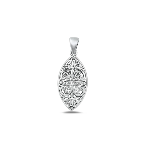 Sterling Silver Oxidized Celtic Dragonfly Pendant