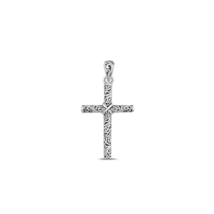 Sterling Silver Oxidized 17.5mm Cross Pendant