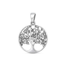 Load image into Gallery viewer, Sterling Silver Oxidized 22.2mm Tree Of Life Pendant