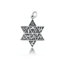 Load image into Gallery viewer, Sterling Silver Oxidized Tribes Of Israel And Star Of David Pendant