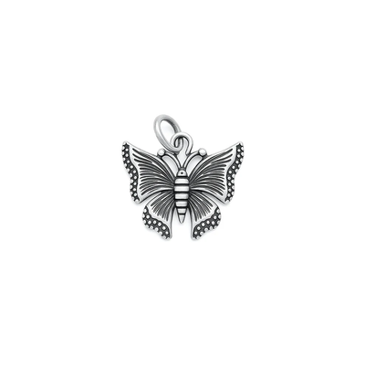 Sterling Silver Oxidized 12.3mm Butterfly Pendant