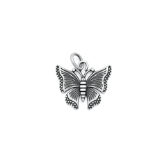 Sterling Silver Oxidized 12.3mm Butterfly Pendant