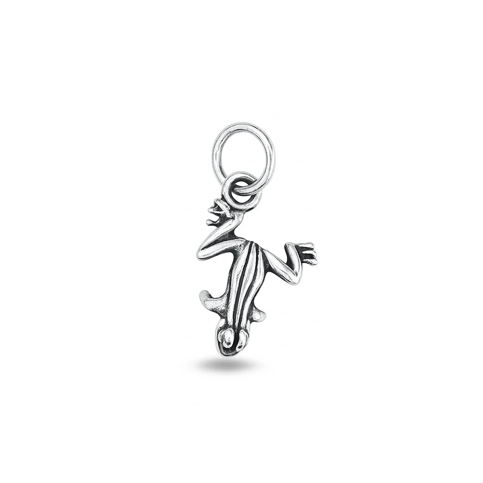 Sterling Silver Oxidized Frog Pendant