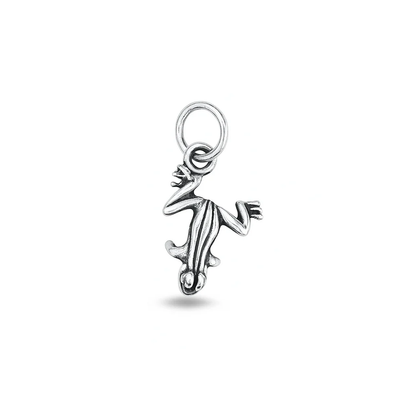 Sterling Silver Oxidized Frog Pendant