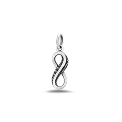 Sterling Silver Oxidized Infinity Feather Pendant