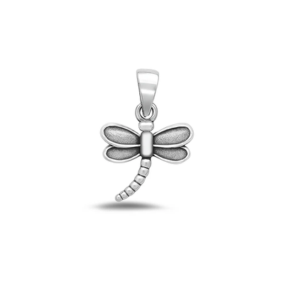 Sterling Silver Oxidized Dragonfly Pendant