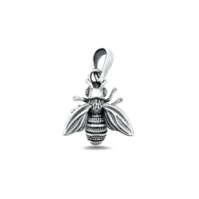 Sterling Silver Oxidized Bumble Bee Pendant