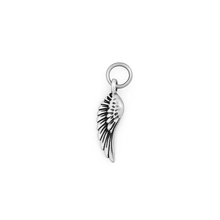 Load image into Gallery viewer, Sterling Silver Oxidized 16mm Wing Pendant