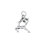 Sterling Silver Oxidized Deer Pendant