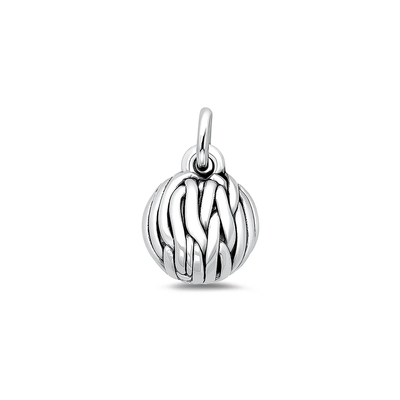 Sterling Silver Oxidized Ball Of Yarn Pendant