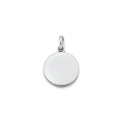 Sterling Silver Oxidized High Polished Round Disc Pendant
