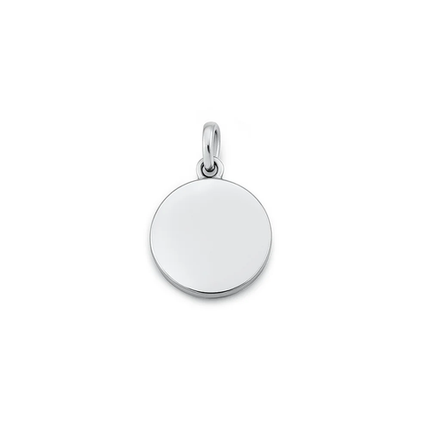 Sterling Silver Oxidized And High Polished Round Disc Pendant