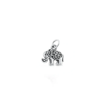 Load image into Gallery viewer, Sterling Silver Oxidized 7.7mm Elephant Pendant