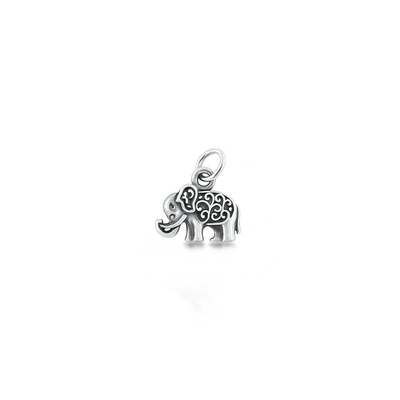 Sterling Silver Oxidized 7.7mm Elephant Pendant