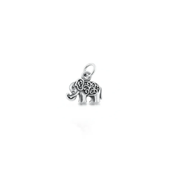 Sterling Silver Oxidized 7.7mm Elephant Pendant
