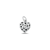 Sterling Silver Oxidized Heart Moon And Star Pendant