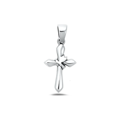 Sterling Silver Oxidized 12mm Cross Pendant