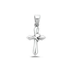 Sterling Silver Oxidized 12mm Cross Pendant