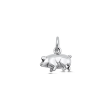Load image into Gallery viewer, Sterling Silver Oxidized And High Polished Pig Pendant
