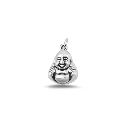 Sterling Silver Oxidized Happy Buddha Pendant