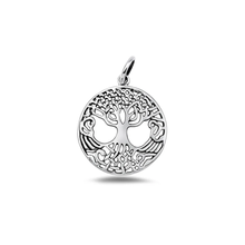 Load image into Gallery viewer, Sterling Silver Oxidized And High Polished 18.3mm Tree Of Life Pendant