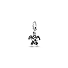 Load image into Gallery viewer, Sterling Silver Oxidized And High Polished 10mm Turtle Pendant